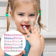 Short False Nail Art Decoration Fake Nail Tip Kids Fake Fingernails 7.98 per sponge