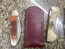 Leather Pocket Folding Knife Slip Canoe, 3.5-3 3/4"(Sheath Only)