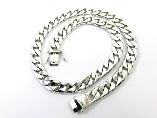 Heavy Taxco Mexican 925 Sterling Silver Curb Chain Necklace. 26" 65.5 cm, 312 g