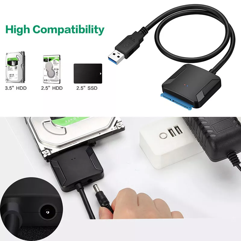 USB 3.0 to SATA Hard Drive Adapter Converter Cable Line For 2.5/3.5 inch  HDD SSD