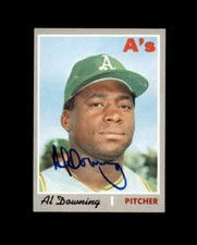 Al Downing Signed 1970 Topps Oakland Athletics Autographed