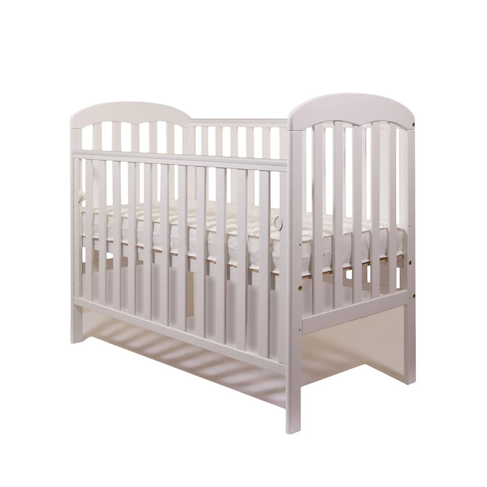 New Lilibet Baby White Cot with Drop Side – optional Fibre Mattress 120x60x10cm - Image 2 of 3
