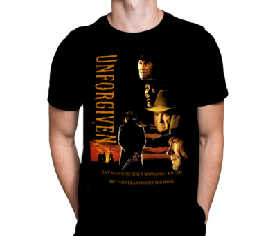 Herren Western T-Shirt - Schwarz Gildan Unforgiven- Klassisch Western Film