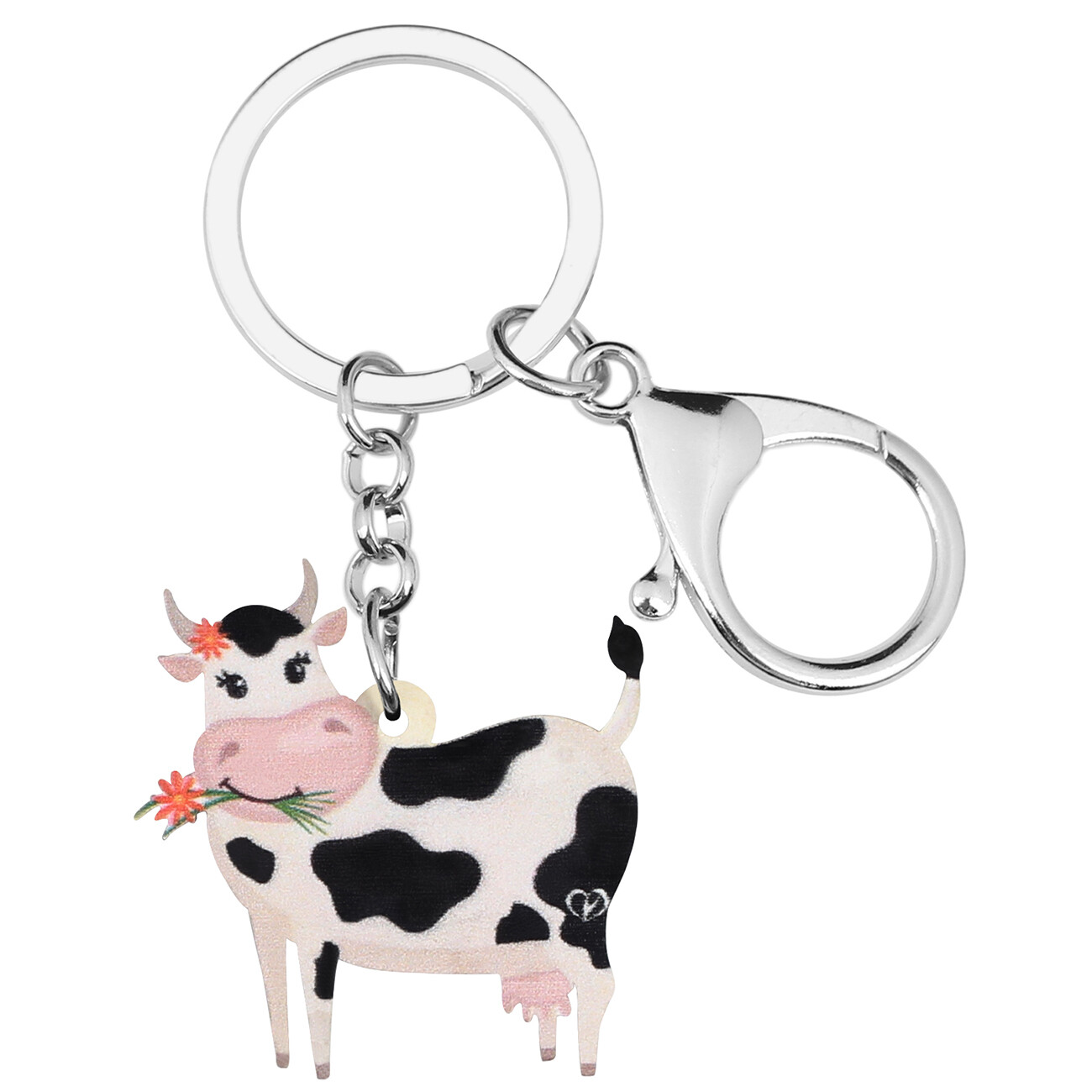 Acrylic Eatting Grass Diary Cow Cattle Keychains Purse Key Ring Animals Jewelry eBay