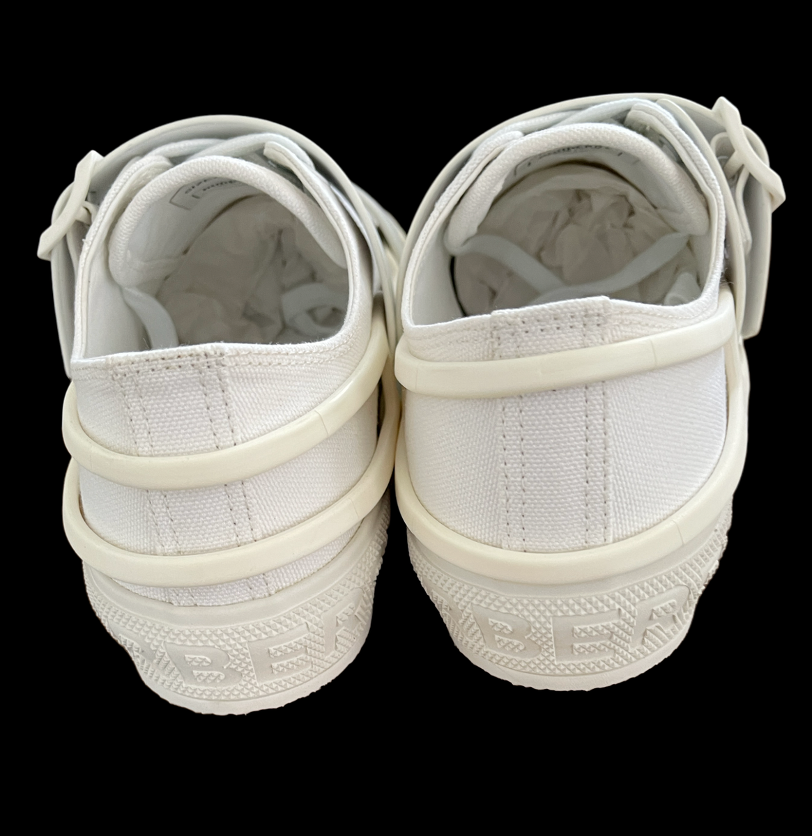 Burberry MF LCS Vers White Belted Sneakers Shoes, many sizes