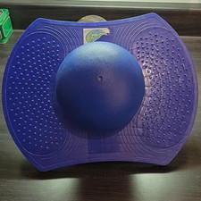 VINTAGE Indoor Pogo Ball Toy Jump Trick Bounce Pogo Board for Kids Blue Go Zone