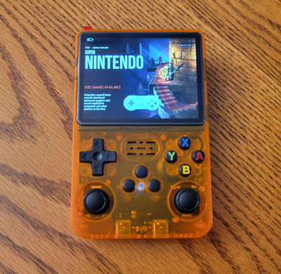 R36S Retro Handheld Console Linux System 3.5 Inch IPS Screen - Orange - 128GB !
