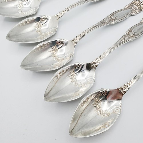 6 antike Wendell Sterling Grapefruit Löffel Emperor 1896 kein Mono seltenes Muster - Bild 3 von 9