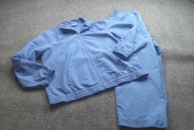 Vintage Koret Track Suit Womens PM Blue 2pc Y2K Windbreaker Athleisure Lounge