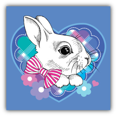 10cm car sticker decal laptop color rabbit bow toon comic H2240