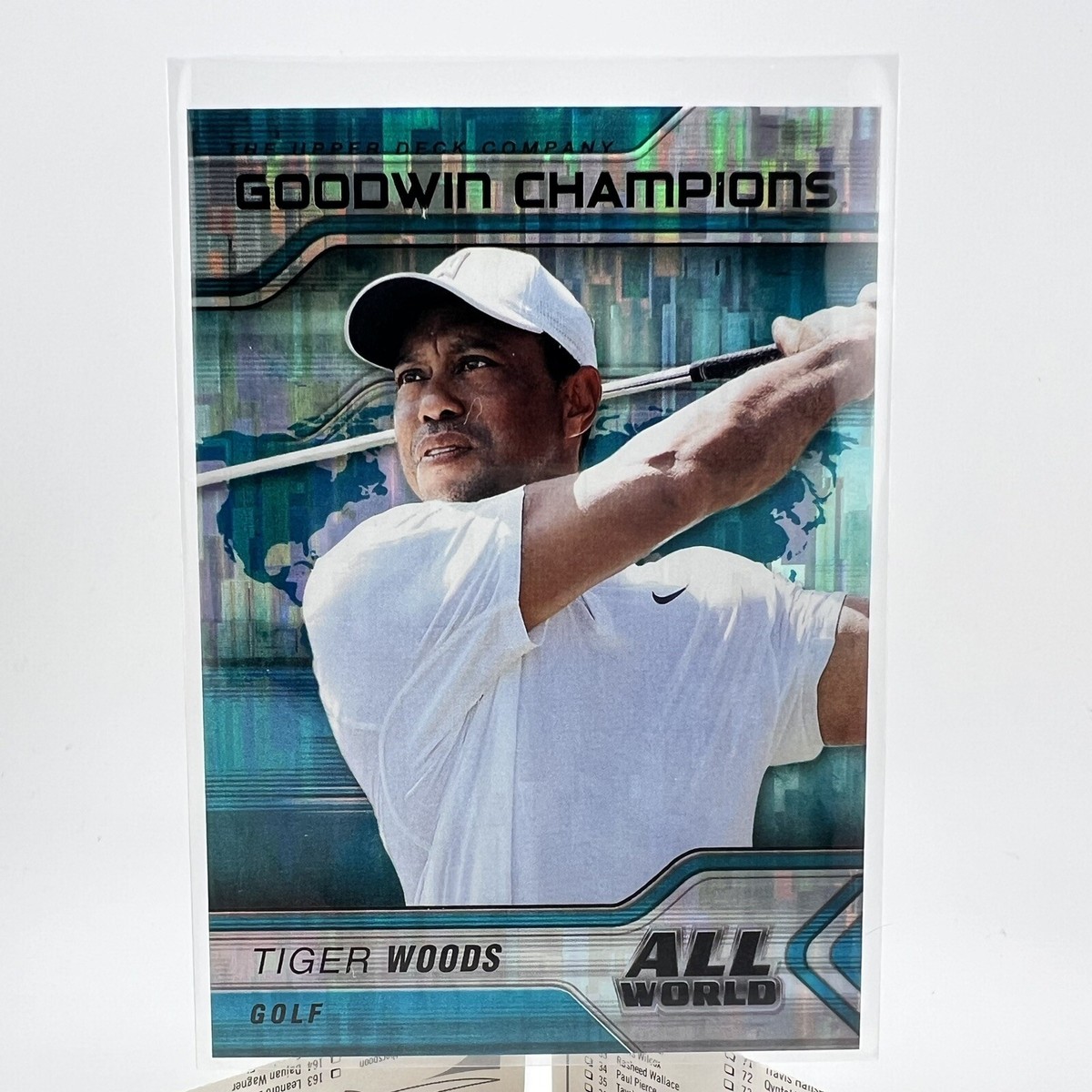 Tiger Woods 2023 Upper Deck Goodwin Champions All World AW-14
