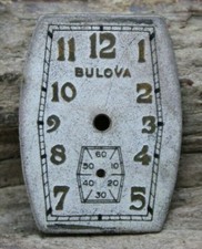 BULOVA WRIST WATCH DIAL FACE 19.8x26.4mm ART DECO ARABIC NUMERALS E3Q 