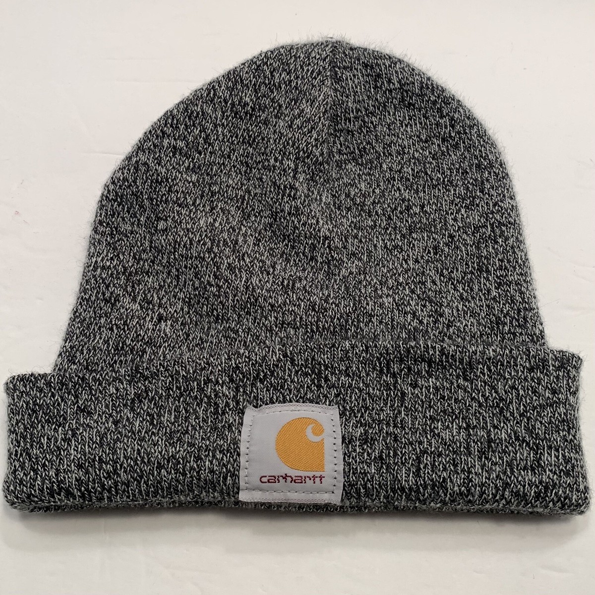 Carhartt Workwear Logo Knit Beanie Winter Hat Black White  display picture 3