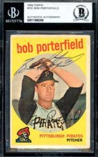 Bob Porterfield Beckett BAS Signed 1959 Topps Autograph