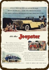 1948 Jeepster Jeep Willys Convertible Car Vnt-look Decorative Replica Metal Sign