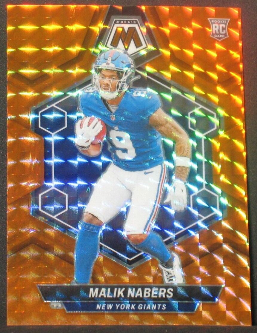 Malik Nabers 2024 Panini Mosaic Orange Prizm Rookie #306 (36/199) New York Giant