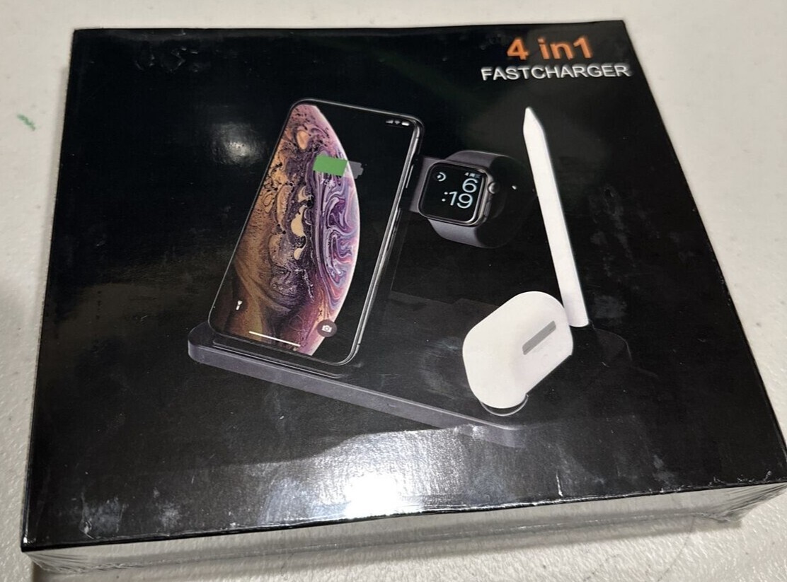4 in 1 Fast Charger Model: W30 for Cell Phone, Ear Phones, Pencil, Watch - New