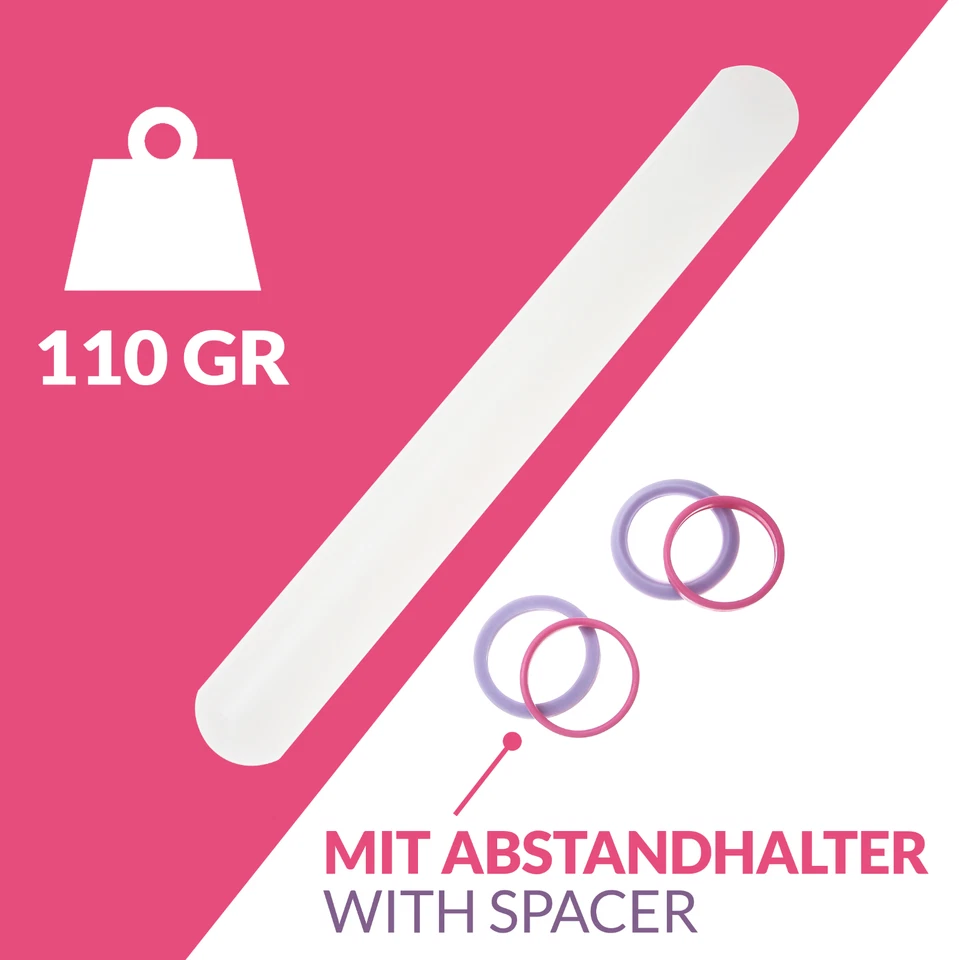 Ausrollstab 50+22cm Teigroller Set Roll Stab Fondant Marzipan Nudelholz Silikon - Bild 2 von 4