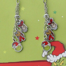 NWT - Dr. Seuss' The Grinch Set Grinch, Cindy Lou  Max Chain Drop Earring Set 