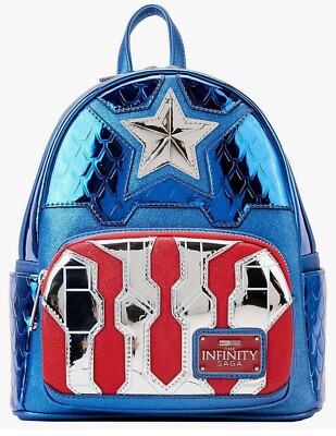 Loungefly Marvel Captain America infinity saga hero mini backpack Amazon.com | Loungefly Marvel Captain America Infinity Saga  main image 2