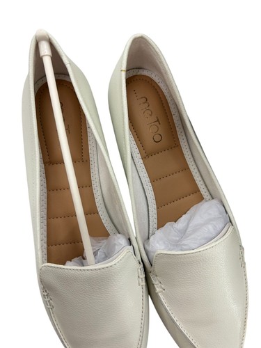 Me Too Audra1 Womens Cream White Tumbled Calf Leather Loafers Size 8W NWB - Picture 5 of 8