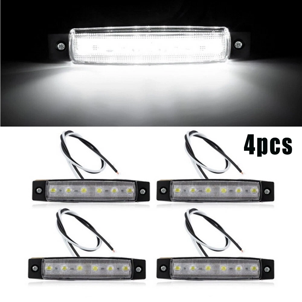 4x Super Bright Marine Grade 12 Volt Waterproof White 6 LED Lights