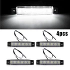4x Super-Bright Marine Grade 12 Volt Waterproof White 6 LED Lights 12 V