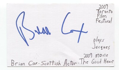 Brian Cox Signed 3x5 Index Card Autographed Signature Actor X-Men X2
