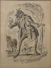 RARE Fred Banbery (b. 1913-1999) Original Art Drypoint Etching "The Colonel"