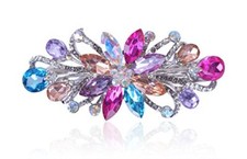 Flower Luxury Jewelry Design Hairpin Rhinestone Hair Barrette Multicolor