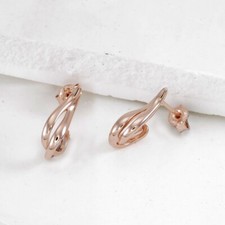 For Everyday Wear : 925 Sterling Silver Stud Earring with Rose Gold Plating
