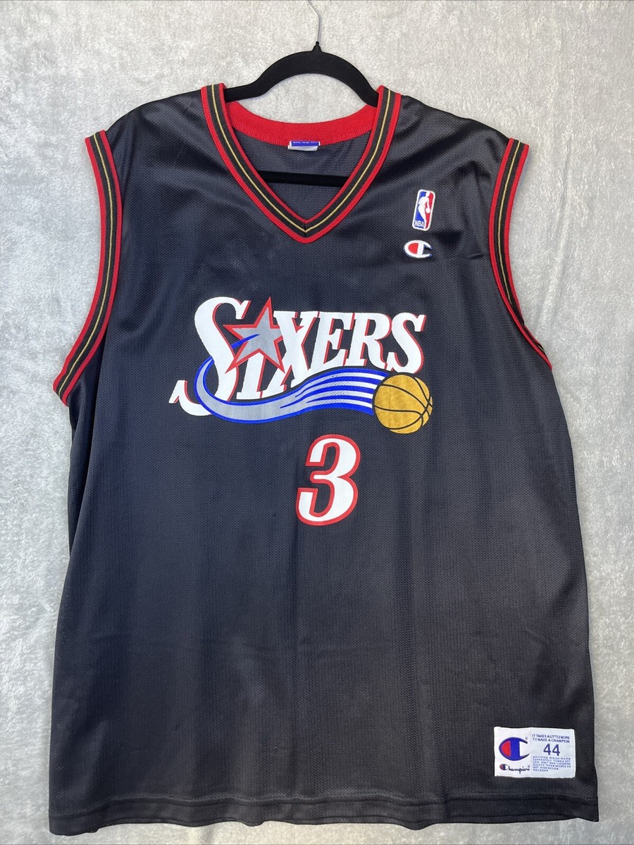 Allen Iverson Philadelphia 76ers Sixers Vintage Champion jersey 44