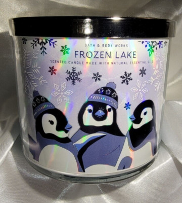 Bath & Body Works FROZEN LAKE 3-Wick Candle with Decorative Lid BBW