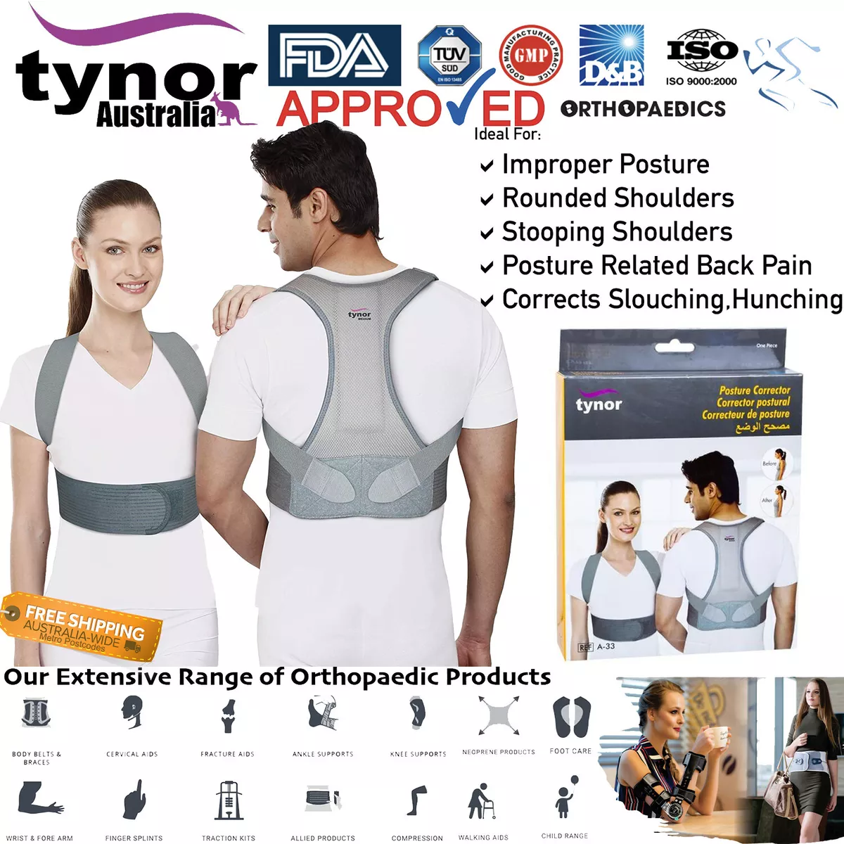 Tynor Premium Posture Corrector For Back Slouching Hunching