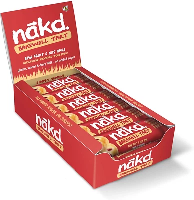 Nakd Bakewell Tart Natural Snack Bars - Vegan Bars - Healthy Snack - Gluten Free
