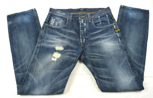 G-Star GS Raw 3301 Mens Denim Jeans Size 32 x 34 Distressed Button Fly |  eBay