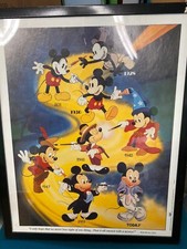 Rare vintage 1954 Mickey Mouse original generations poster Walt Disney Framed
