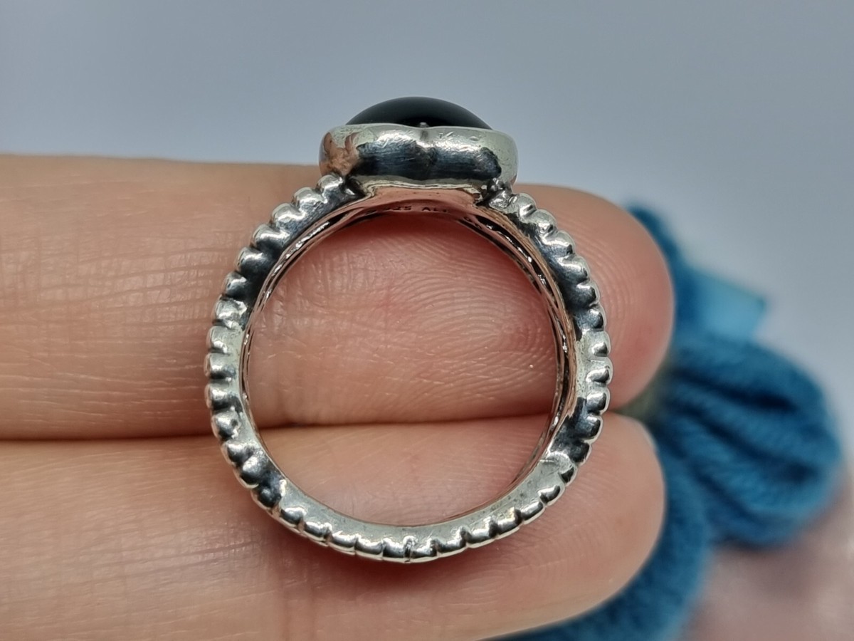 Genuine Pandora Mi Amor Black Onyx Heart Ring size 56 💕Rare Genuine Pandora Mi Amor Black Onyx Heart Ring size 56 💕Rare
