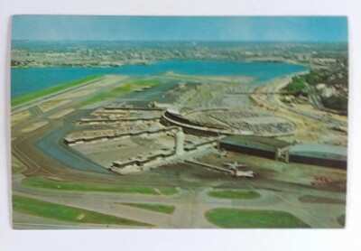 Vintage Postcard La Guardia Airport Queens, NY Aerial View Aviation