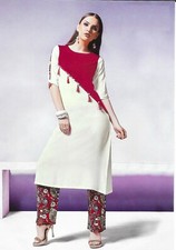 Indian Ladies Kurti Palazzo Set, Kurti/Kurta/Tunic/Top/Blouse, Ready to wear Set