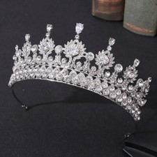 Vintage silver crown tiara diadem bridal prom birthday mothers day gift