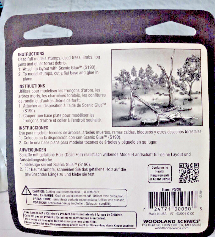 HO Scale Woodland Scenics S30 Deadfall for dead trees, forest debri ...