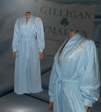 Vintage GILLIGAN O' MALLEY Long Housecoat Belted Robe Pockets Size 16-18