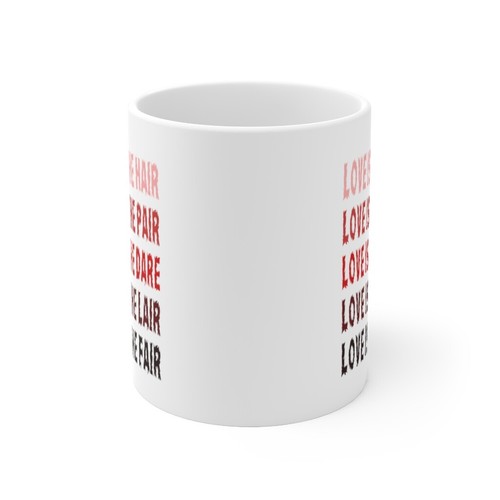 L'amour est dans les cheveux, paire, osez, tanière, tasse en céramique équitable 11 oz - Photo 3/7