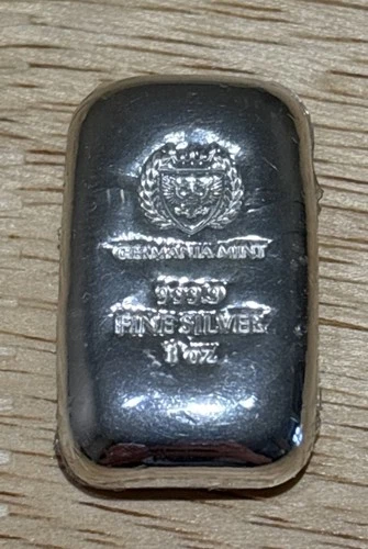 1 oz Germania Mint .9999 PURE Silver Bullion Cast Bar Mint Sealed Hologram