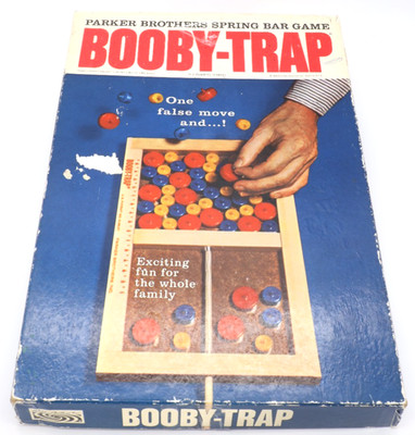 Vintage Booby-Trap Board Game 1965 Parker Brothers Spring Bar