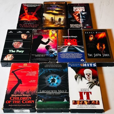 Horror VHS Lot of 10 - It - Corn - Exorcist - Stepfather - Dead Zone - Lawnmower