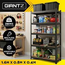Giantz Garage Shelving 1.6X0.8m Warehouse Shelves Storage Rack Pallet Black