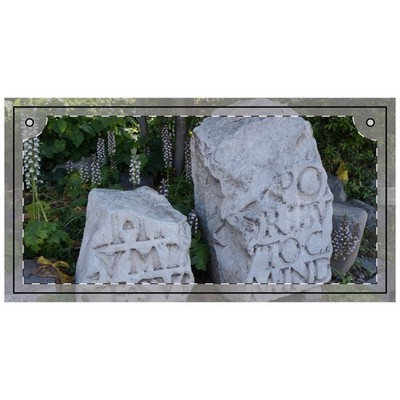 Ancient Roman Stone Fragments Wood Panel Painting | Rectangular Wall Art