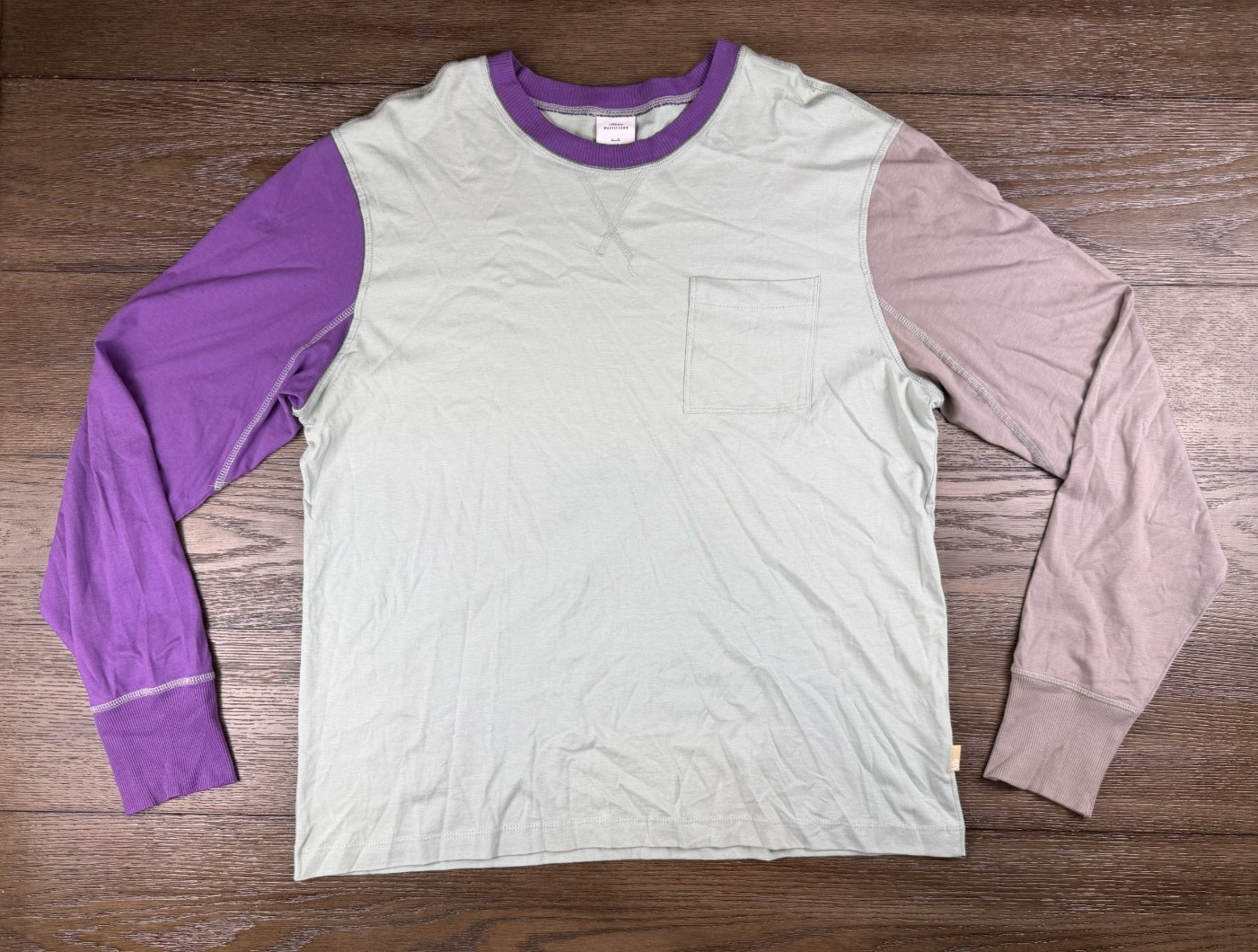 Urban Outfitters Men's Size L Cotton Blue Purple Gray Long Sleeve Shirt Cotton